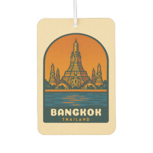 Désodorisant Pour Voiture Vintage voyage Bangkok Thaïlande Retro Graphisme