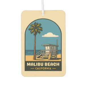 Désodorisant Pour Voiture Vintage voyage Malibu Beach California Coast Retro