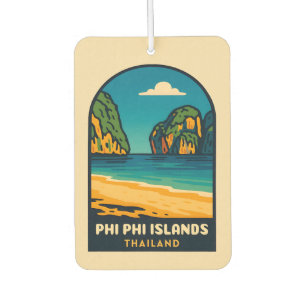 Désodorisant Pour Voiture Vintage voyage Phi Phi Îles Thaïlande Plage