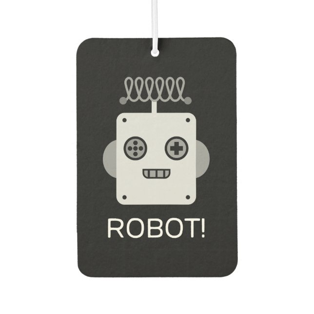 Désodorisant Pour Voiture Visage robotique rétro avec antenne joueuse (Devant)