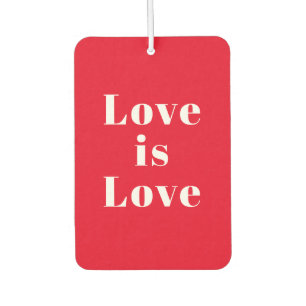 Désodorisant Pour Voiture voiture rouge et blanche "L'amour est l'amour"