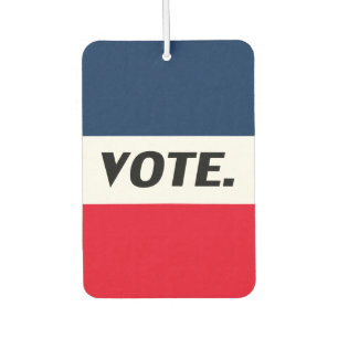Désodorisant Pour Voiture Votez rouge blanc et bleu typographie moderne
