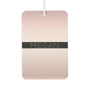Désodorisant Pour Voiture Votre nom Ombre Rose mince et bandes blanches