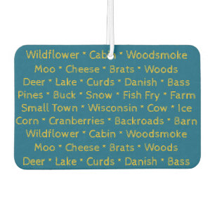 Désodorisant Pour Voiture Wisconsin Words Car Air Freshener