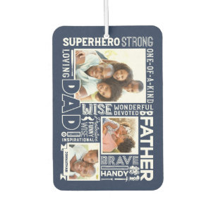 Désodorisant Pour Voiture Words For #1 Dad Father's Day Photo Collage Navy