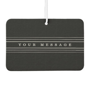 Désodorisant Pour Voiture Your Custom Text & Modern Stripes   Black & White