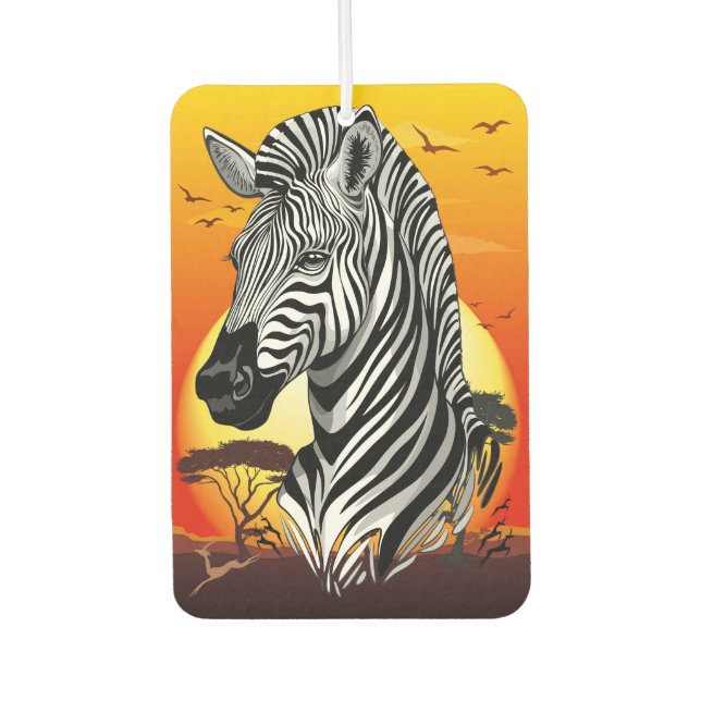 Désodorisant Pour Voiture Zebra African Savanna Wild Animal (Devant)
