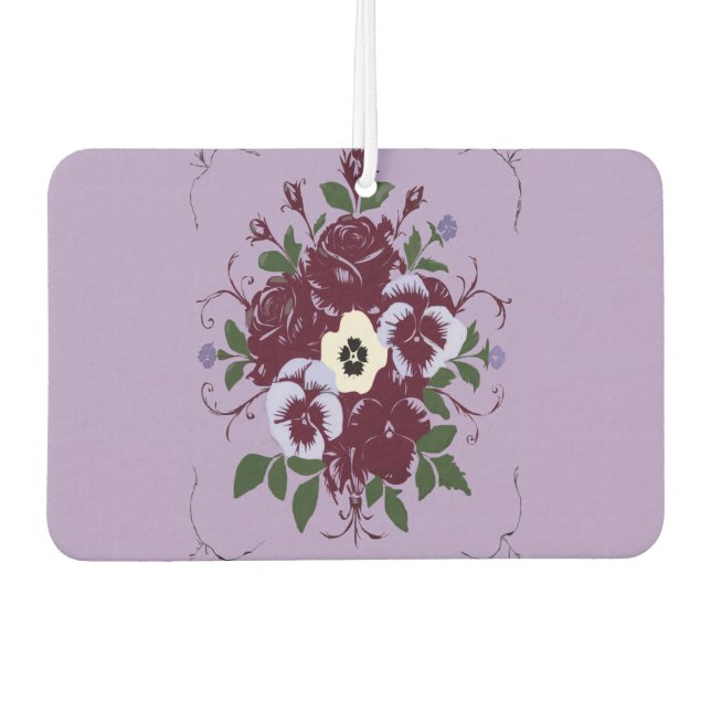 Désodorisant Voiture Floral - Bouquet de Violettes (Devant)