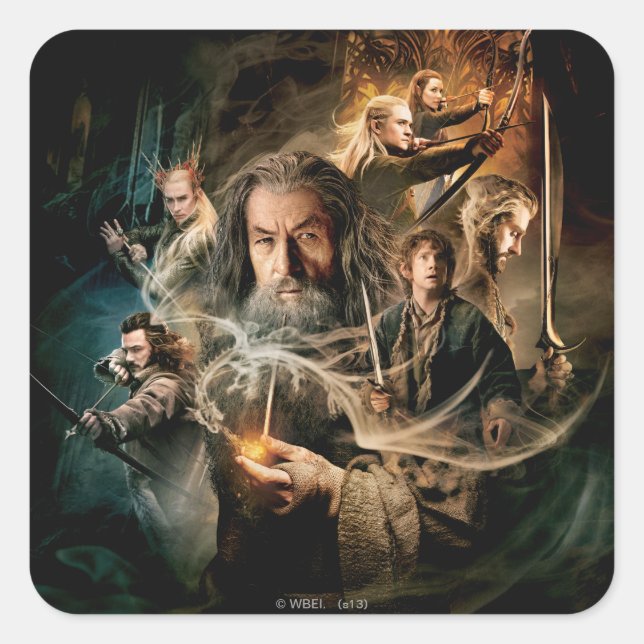 DESOLATION DER SMAUG™-Zeichen 2 Quadratischer Aufkleber (Vorderseite)