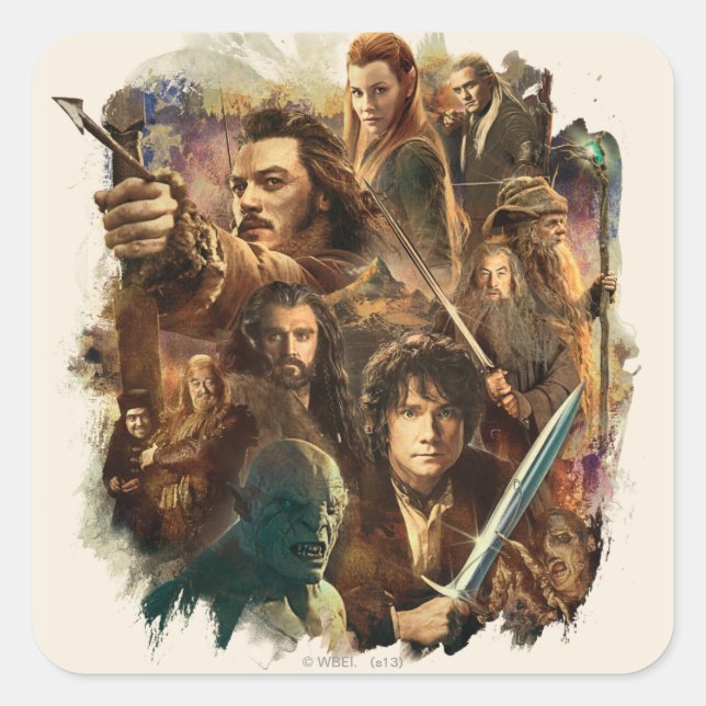 DESOLATION DER SMAUG™-Zeichen Quadratischer Aufkleber (Vorderseite)