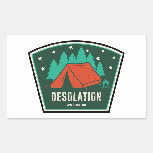 Desolation Wilderness California Camping Rechteckiger Aufkleber (Vorderseite)
