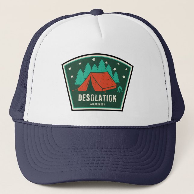 Desolation Wilderness California Camping Truckerkappe (Vorderseite)