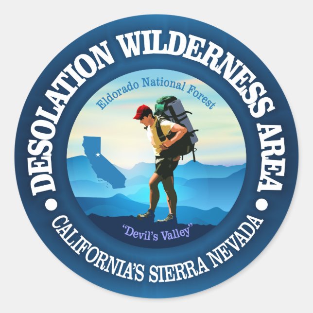 Desolation Wilderness (Hiker C) Runder Aufkleber (Vorderseite)