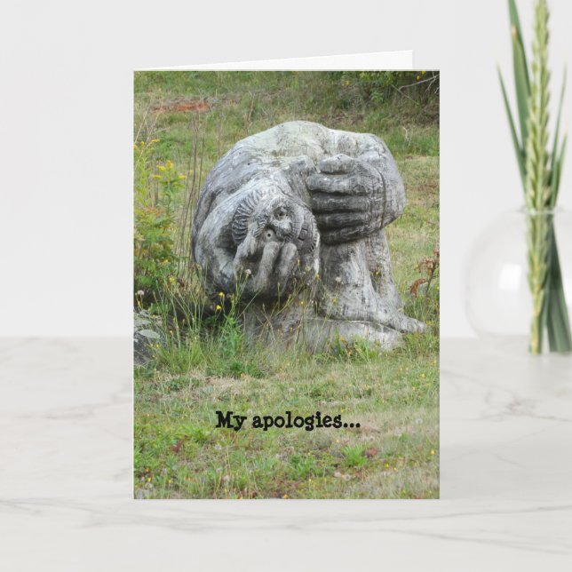 Désolé carte de regret perdu où ma tête est unique (Devant)