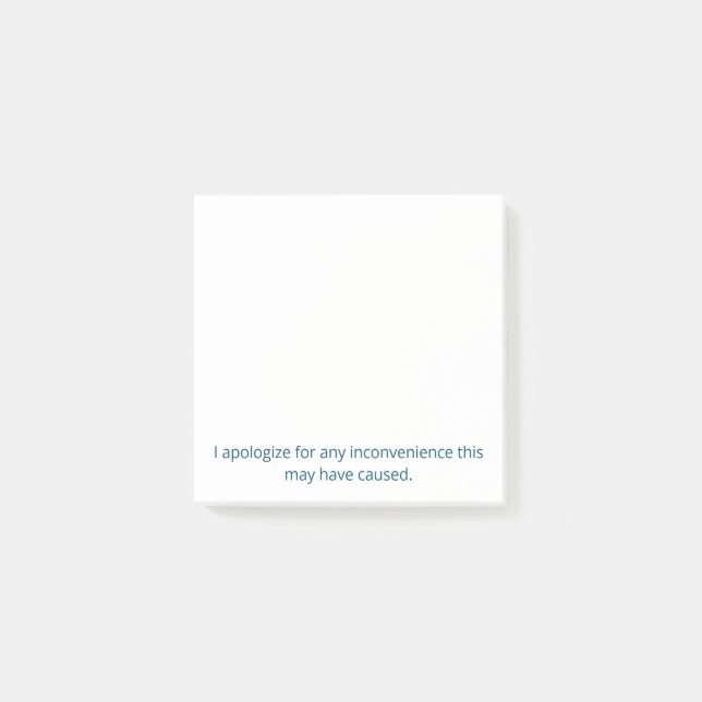 Désolé pour l'inconvénient Post-it notes (Devant)