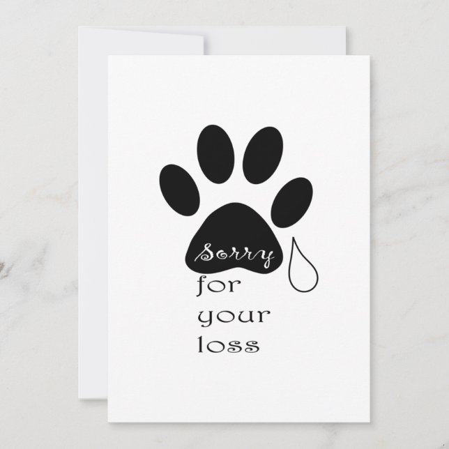 Désolé pour votre perte Pet carte de sympathie (Devant)