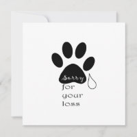 Désolé pour votre perte Pet carte de sympathie