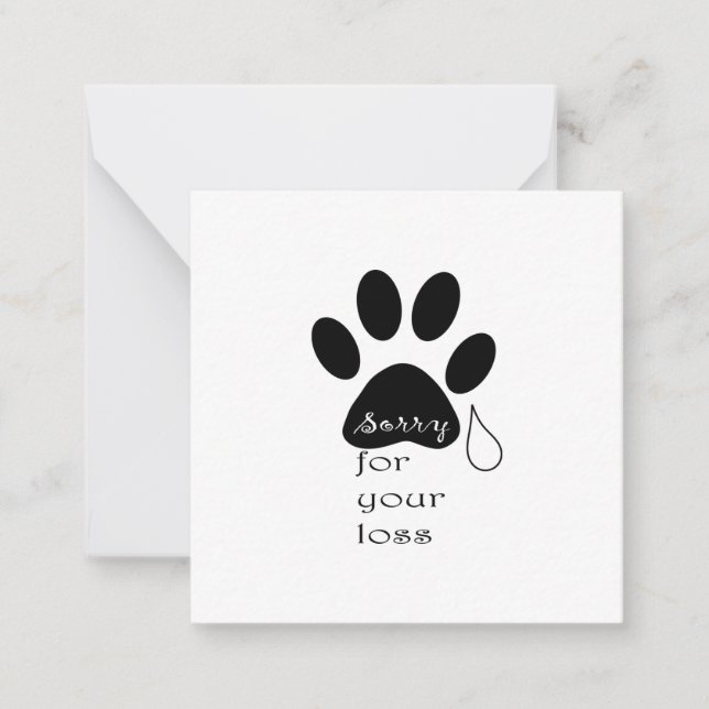 Désolé pour votre perte Pet carte de sympathie (Devant)