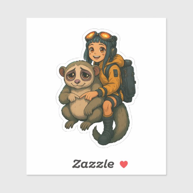 Désolé Slowlorris & Waifu Cyberpunk Sticker SRYcoi (Feuille)