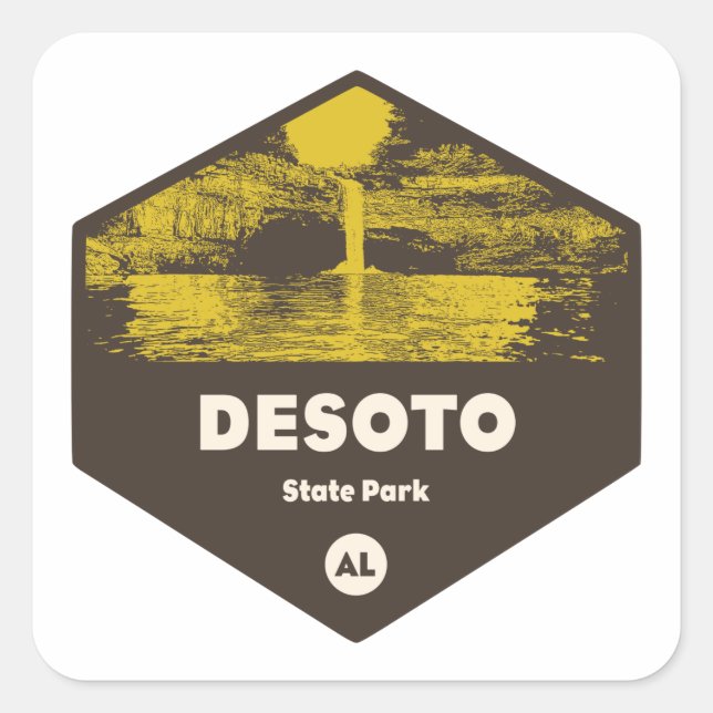 DeSoto Staat Park Alabama Quadratischer Aufkleber (Vorderseite)
