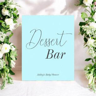 Dessert Bar Blue Black Baby Dusche Poster