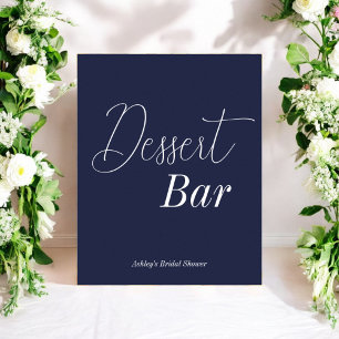 Dessert Bar Blue White Wedding Poster