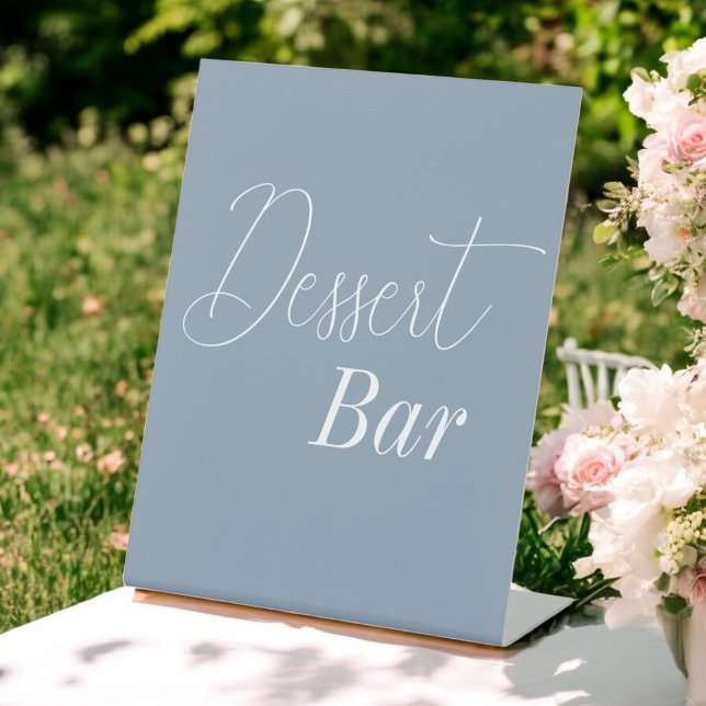 Dessert Bar Dusty Blue Wedding Baby Dusche Sockelschild (Von Creator hochgeladen)