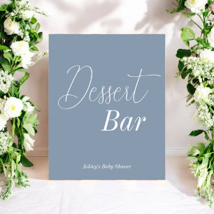Dessert Bar Dusty Blue White Poster