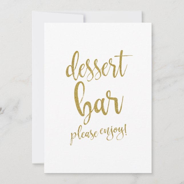 Dessert Bar Gold Glitzer Erschwingliches Hochzeits Einladung (Vorderseite)