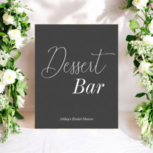 Dessert Bar Schwarz-weiß Wedding Poster
