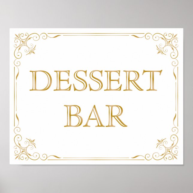 Dessert Bar Wedding Sign | Moderne Kalligrafie Poster (Vorne)
