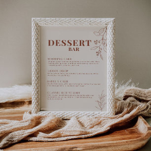Dessert Bar Wedding Sign Poster