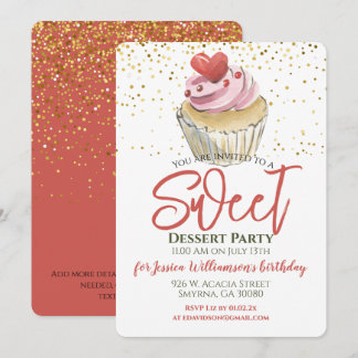Dessert Cupcake Party Einladung