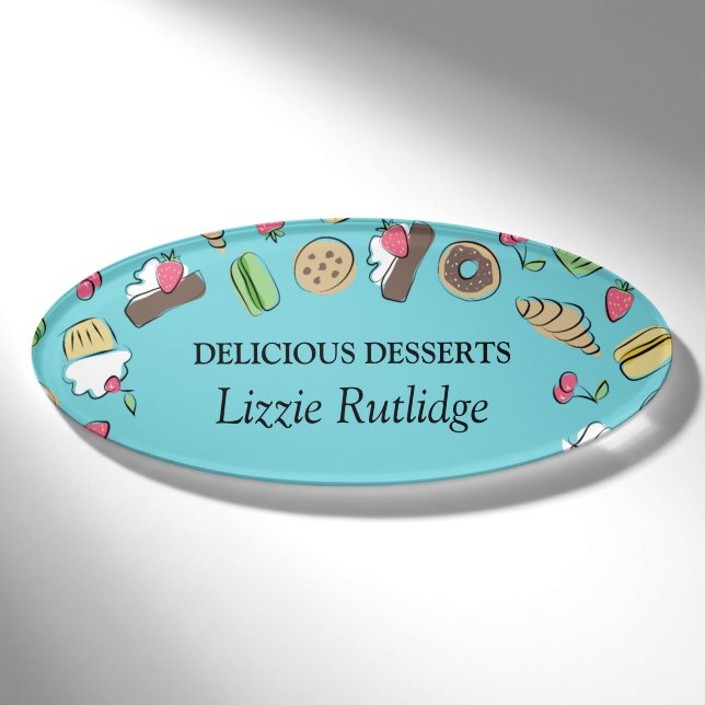 Dessert Doodles | Bäckerei Namenschild (Vorderseite)