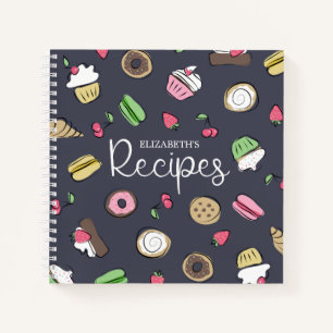 Dessert Doodles Rezepte für Backwaren Name Notizbuch