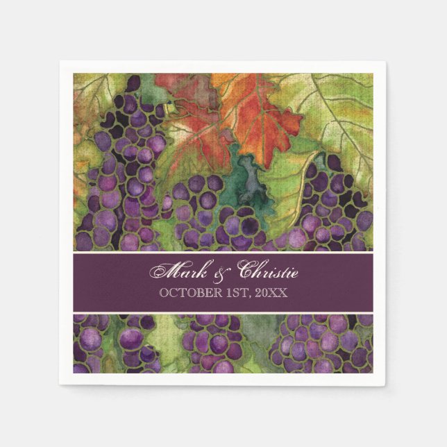 Dessert Empfang Napkins Weinberg Hochzeit Serviette (Vorderseite)
