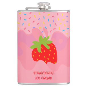 Dessert, Erdbeereis, Regenbogen-Sprinkles Flachmann