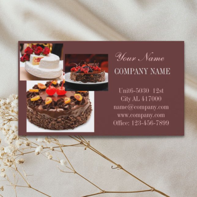 Dessert Hochzeitskuchen Bäckerei Visitenkarte (dessert wedding cake baker bakery business card)