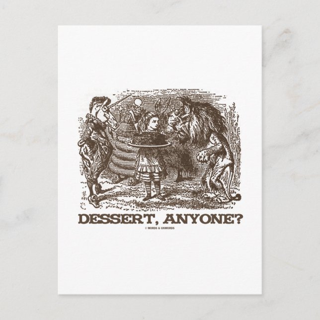 Dessert, jemand? (Unicorn Alice Lion Wonderland) Postkarte (Vorderseite)