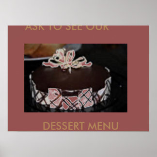 DESSERT MENU GÂTEAUX ART POSTER