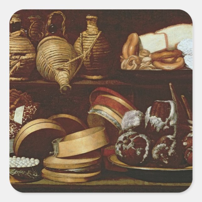 Dessert oder das Zeichen des Süßers Quadratischer Aufkleber (Vorderseite)