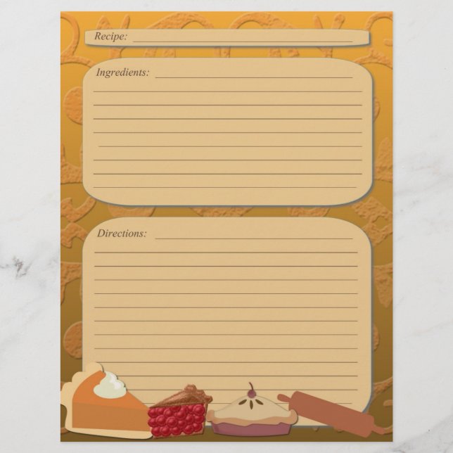 Dessert pie thème orange recette page (Devant)