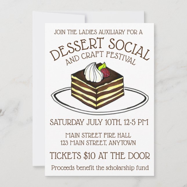 Dessert Social Bake Sale Tiramisu Italienisches Es (Vorderseite)