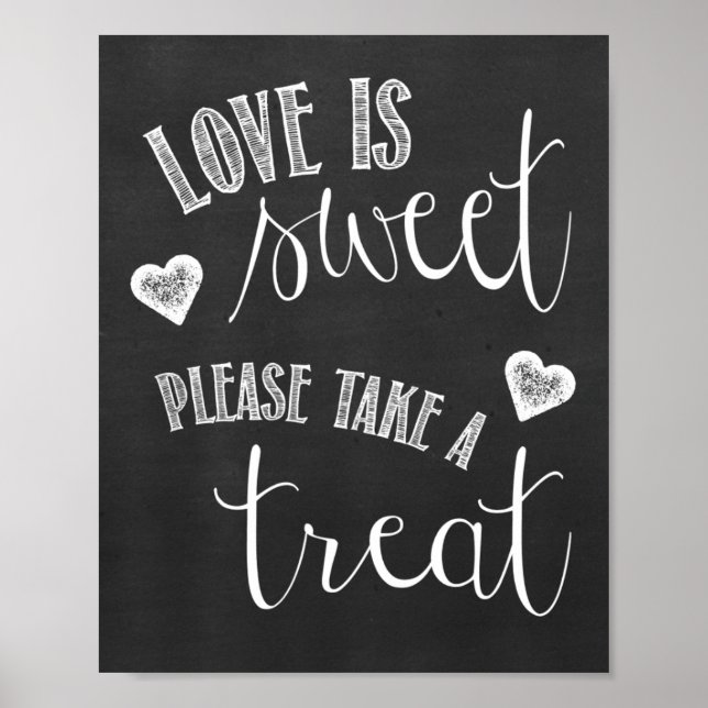 Dessert Table Chalkboard Wedding Poster (Vorne)