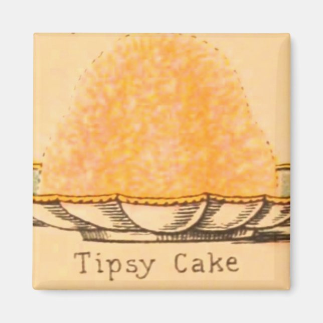 dessert vintage Aimant d'illustration de gâteau Ti (Devant)