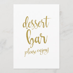 Dessertbar Gold Glitter Preiswerte Hochzeitsschild Einladung