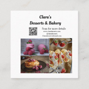 Desserts Bäckereirestaurant mit Namen und Text Quadratische Visitenkarte