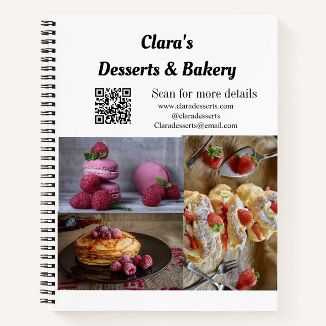 Desserts Bakery restaurant add name details text Notizbuch (Vorderseite)