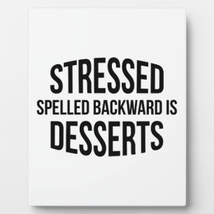Desserts mit Stressbuchstaben Fotoplatte