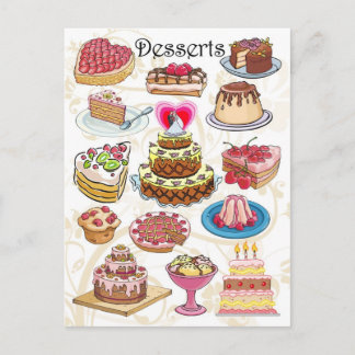 Desserts Postkarte